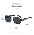 Gold Frame and Black Grey Lenses Modern Retro Geometric Sunglasses - Chic Metal Frame with UV400 Lenses and Black PU Leather Protective Case