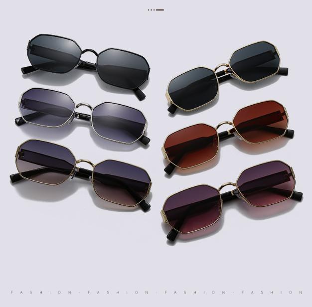 Silver Frame and Grey Lenses Modern Retro Geometric Sunglasses - Chic Metal Frame with UV400 Lenses and Black PU Leather Protective Case