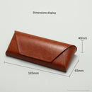 2 Pcs Brown Vintage Style PU Leather Eyewear Case - Protective Hard Shell with Soft Lining