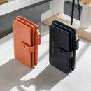 Khaki Compact Bifold Wallet for Women - High Capacity PU Leather Purse with Zipper Coin Pocket