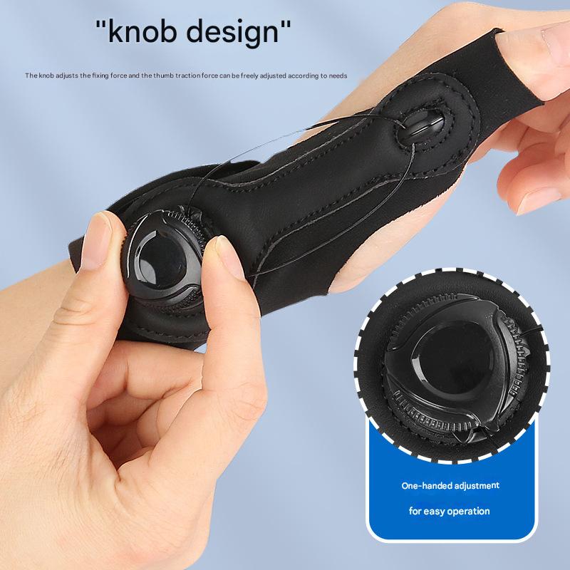 Black Adjustable Thumb Brace with Dial System - Wrist & Thumb Stabilizer for Pain Relief