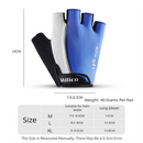 Size L Blue Padded Half-Finger Cycling Gloves - Breathable Shock-Absorbing Workout Gloves for Gym & Fitness