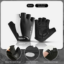 Size M Black Padded Half-Finger Cycling Gloves - Breathable Shock-Absorbing Workout Gloves for Gym & Fitness