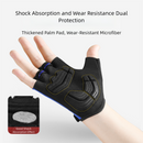 Size M Black Padded Half-Finger Cycling Gloves - Breathable Shock-Absorbing Workout Gloves for Gym & Fitness