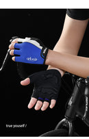 Size M Black Padded Half-Finger Cycling Gloves - Breathable Shock-Absorbing Workout Gloves for Gym & Fitness