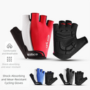 Size L Black Padded Half-Finger Cycling Gloves - Breathable Shock-Absorbing Workout Gloves for Gym & Fitness