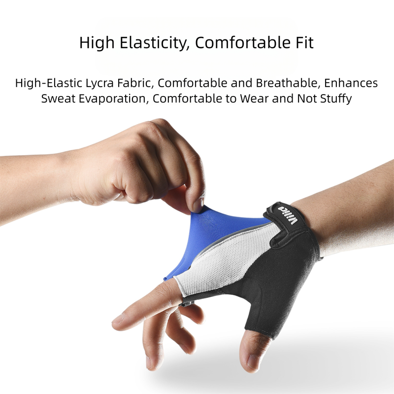 Size L Black Padded Half-Finger Cycling Gloves - Breathable Shock-Absorbing Workout Gloves for Gym & Fitness