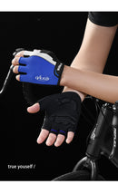 Size L Black Padded Half-Finger Cycling Gloves - Breathable Shock-Absorbing Workout Gloves for Gym & Fitness
