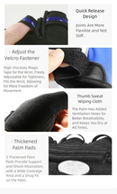 Size XL Black Padded Half-Finger Cycling Gloves - Breathable Shock-Absorbing Workout Gloves for Gym & Fitness