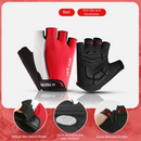 Size M Red Padded Half-Finger Cycling Gloves - Breathable Shock-Absorbing Workout Gloves for Gym & Fitness