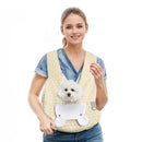 Light Khaki Quilted Hands-Free Pet Carrier Sling - Comfortable Front Pack for Small Dogs & Cats