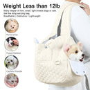 Light Khaki Quilted Hands-Free Pet Carrier Sling - Comfortable Front Pack for Small Dogs & Cats