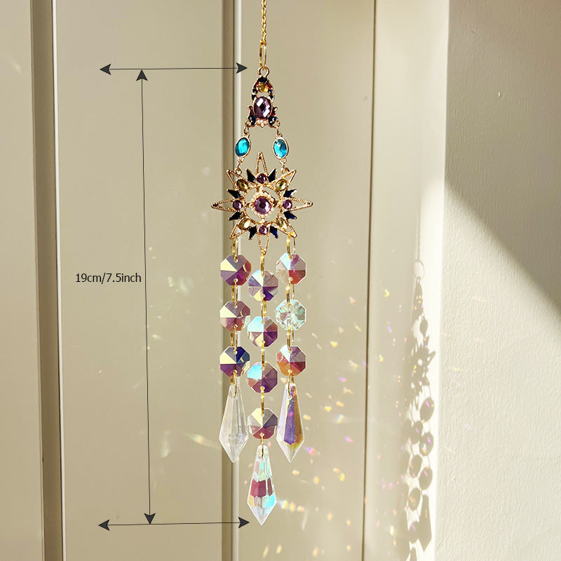 Colorful Dazzling Celestial Crystal Suncatcher - Star Shape Rainbow Maker Window Hanging Ornament