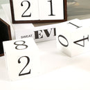 White Ghost Shape Festive Halloween Countdown Blocks - Reusable Wooden Perpetual Calendar for Desk Decor