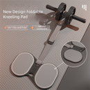 Grey Assisted Rebound Ab Roller with Foldable Knee Pad - Dual Wheel Core Trainer for Home Gym