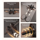 Grey Assisted Rebound Ab Roller with Foldable Knee Pad - Dual Wheel Core Trainer for Home Gym