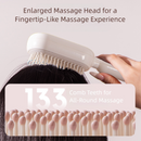 White Innovative Self-Cleaning Cushion Hairbrush - Retractable Bristle Detangling & Scalp Massager