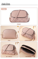 Pink Chic Quilted Crossbody Bag - Multi-Compartment PU Leather Shoulder Purse