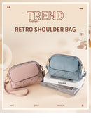 Blue Chic Quilted Crossbody Bag - Multi-Compartment PU Leather Shoulder Purse