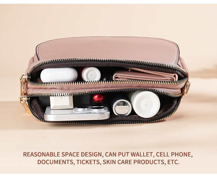 Red Chic Quilted Crossbody Bag - Multi-Compartment PU Leather Shoulder Purse