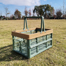 Large Collapsible Storage Basket with Handles - Portable Folding Crate for Shopping, Picnics & Car Trunk(green)