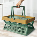 Large Collapsible Storage Basket with Handles - Portable Folding Crate for Shopping, Picnics & Car Trunk(blue)
