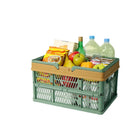 Large Collapsible Storage Basket with Handles - Portable Folding Crate for Shopping, Picnics & Car Trunk(blue)