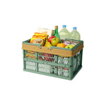 Large Collapsible Storage Basket with Handles - Portable Folding Crate for Shopping, Picnics & Car Trunk(Brown )