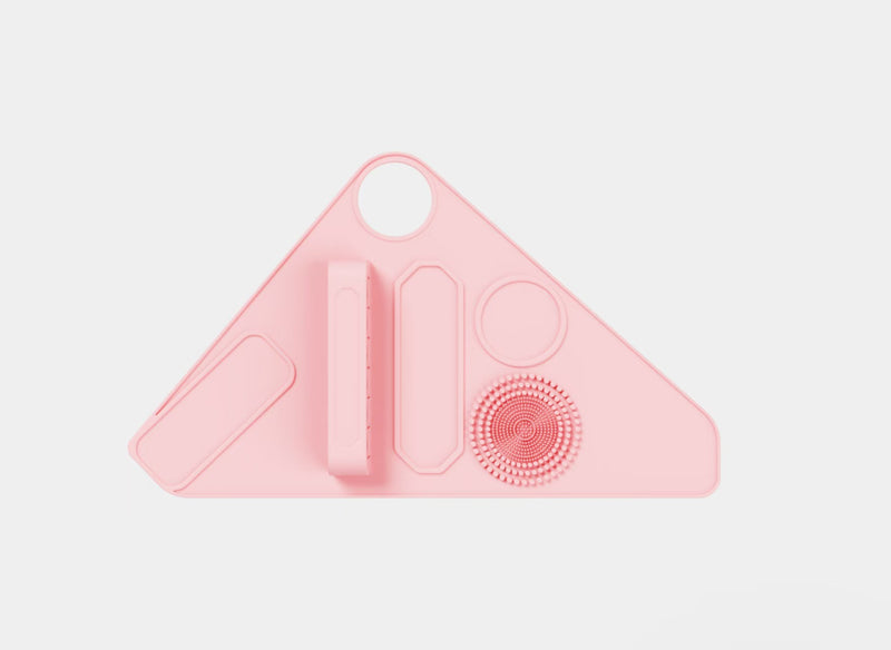 2pc Multi-Functional Silicone Makeup Artist Wristband - Wearable Palette, Brush Holder & Cleaner(pink)