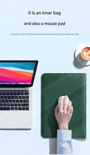 3-in-1 PU Leather Laptop Sleeve with Stand & Mouse Pad + Accessory Pouch(Rose Gold)