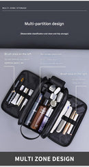 Large Capacity PU Leather Toiletry Bag - Multi-Compartment Dopp Kit & Cosmetic Organizer(Brown)