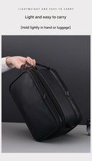 Large Capacity PU Leather Toiletry Bag - Multi-Compartment Dopp Kit & Cosmetic Organizer(Tan)