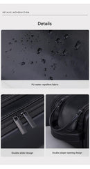 Large Capacity PU Leather Toiletry Bag - Multi-Compartment Dopp Kit & Cosmetic Organizer(Tan)