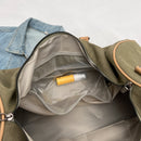 Large Capacity Canvas Travel Duffel Bag with Doodle Print - Weekend & Gym Tote(Coffee)