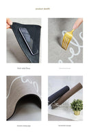 Super Absorbent Quick-Dry Diatomite Bath Mat - Non-Slip Suede Finish Bathroom Floor Mat(letter Gray )