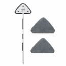 Adjustable Triangle Cleaning Mop 150cm Long Handle Window Squeegee Wall Washer Rotatable Head for Ceilings High Corners Wet Dry Use with 2 Microfibre Pads