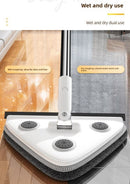 Adjustable Triangle Cleaning Mop 150cm Long Handle Window Squeegee Wall Washer Rotatable Head for Ceilings High Corners Wet Dry Use with 2 Microfibre Pads