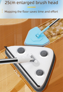 Adjustable Triangle Cleaning Mop 150cm Long Handle Window Squeegee Wall Washer Rotatable Head for Ceilings High Corners Wet Dry Use with 2 Microfibre Pads