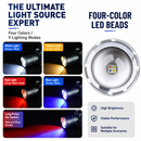 Multifunctional Outdoor LED Headlamp with Motion Sensor and Telescopic Zoom Focus - 4 Colors Light and 9 Modes, 110° Angle Adjustment, Digital Power Display for Night Fishing Camping Cycling