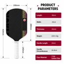 Black and Pink T700 Raw Carbon Fiber Pickleball Paddle - Professional Honeycomb Core Paddles with Expanded Sweet Spot & Cushion Grip for Outdoor Use