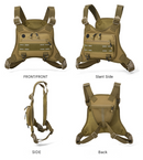 Black Camouflage Tactical Chest Rig Bag with Multi Zipper Pockets - Waterproof Nylon Utility Vest Pack, Breathable Back Pad and Adjustable Straps