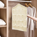 4 Pack Green Hanging Closet Organizer, Portable 16 Pockets Behind the Door Storage Bag for Underwear, Socks & Small Accessories