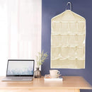 4 Pack Green Hanging Closet Organizer, Portable 16 Pockets Behind the Door Storage Bag for Underwear, Socks & Small Accessories