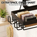 3-Tier Extra Large Over the Door Shower Caddy - Hanging Bathroom Organizer Shelf with Storage Hooks and Stabilizing Adhesive Pads