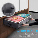 2 Pack Folding Non-Woven Underbed Storage Containers with Clear Top Zipper Lid & 4 Reinforced Handles (Dark Grey 40 x 20 x 6")
