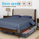 2 Pack Folding Non-Woven Underbed Storage Containers with Clear Top Zipper Lid & 4 Reinforced Handles (Black 40 x 20 x 6")