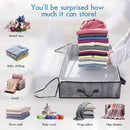 2 Pack Folding Non-Woven Underbed Storage Containers with Clear Top Zipper Lid & 4 Reinforced Handles (Dark Grey 40 x 20 x 7")