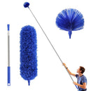 Blue 2.5M Extendable High Ceiling Cleaning Kit with Removable Cobweb Duster & Microfiber Brush - 3 Piece Versatile Set, Electrostatic Dust Attraction
