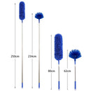 Blue 2.5M Extendable High Ceiling Cleaning Kit with Removable Cobweb Duster & Microfiber Brush - 3 Piece Versatile Set, Electrostatic Dust Attraction