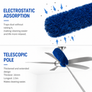 Grey 2.5M Extendable High Ceiling Cleaning Kit with Removable Cobweb Duster & Microfiber Brush - 3 Piece Versatile Set, Electrostatic Dust Attraction